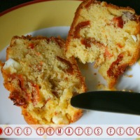 Cake tomates feta lardons